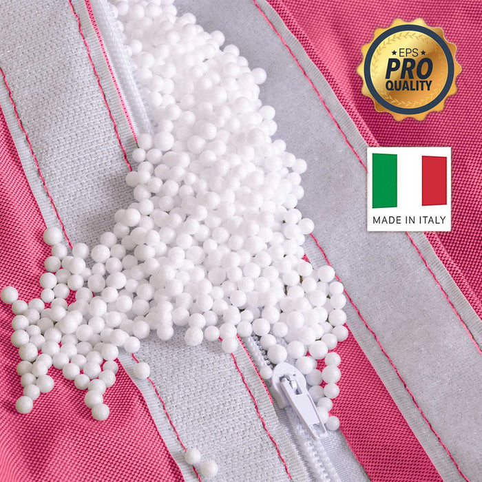 Pouf Poltrona Sacco piccola Sfoderabile con sacca interna BAG M in tessuto Samba per esterno, Antistrappo, Impermeabile, Ø68 x 107 cm
