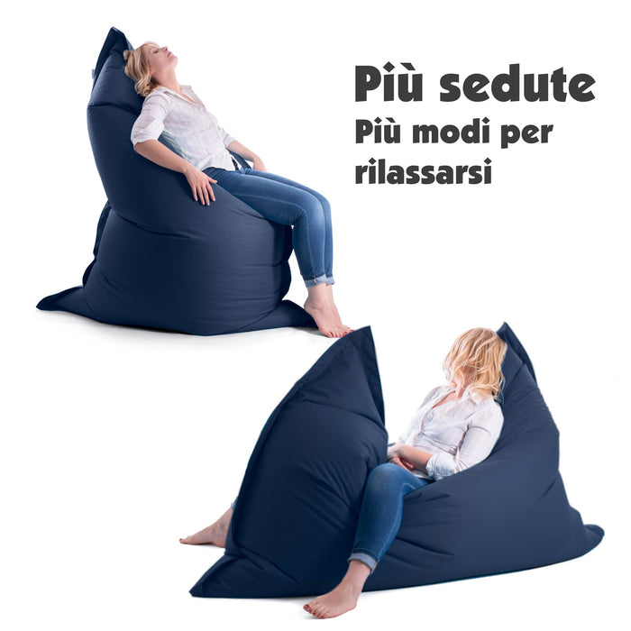 Pouf Cuscino Thin gigante sacca vuota in tessuto antistrappo impermeabile Jive per interno dim.200x140cm