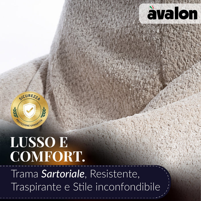 Pouf Poltrona Sacco Gigante XL Ploof Avalon in tessuto Bouclè per interno dim. Ø95 x H105 cm