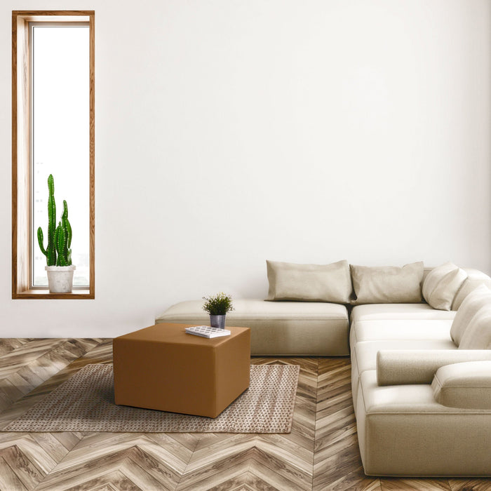 Avalon Tavolino Pouf Cubo rigido in Similpelle Mamba Trendy Classe 1-IM Ignifugo per Interno ed Esterno. Dim: Larg 70cm X Prof 70cm X Alt 40 Cm