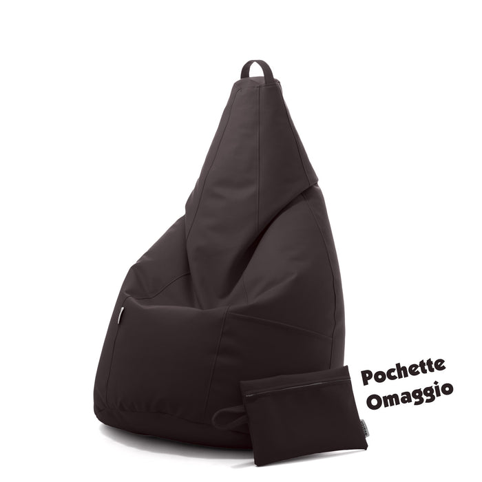 Avalon Pouf Poltrona Sacco Pera in Finta pelle Jazz di Dim. 70x130cm Made in Italy + Pochette Omaggio