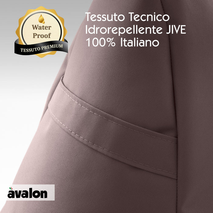 Pouf poltrona sacco Grande con braccioli Ploof, sfoderabile con sacca interna, Avalon in tessuto poliestere Jive per interno Imbottito, Antistrappo, Impermeabile Dim: Ø85 x H90 cm