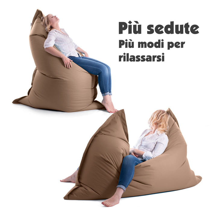 Pouf Cuscino Thin gigante sacca vuota in tessuto antistrappo impermeabile Jive per interno dim.200x140cm