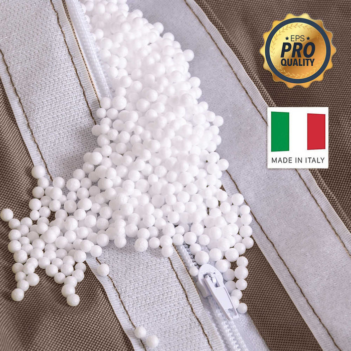 Pouf Poltrona Sacco piccola Sfoderabile con sacca interna BAG M in tessuto Samba per esterno, Antistrappo, Impermeabile, Ø68 x 107 cm