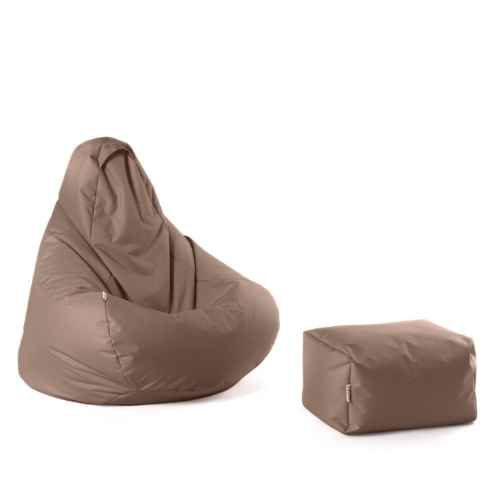 Pouf poltrona sacco Herry con poggiapiedi in omaggio, Avalon in tessuto poliestere Jive per interno. Dim: Ø80 x H90 cm