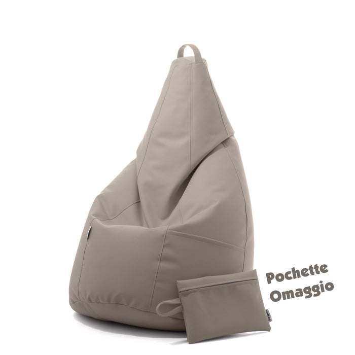 Avalon Pouf Poltrona Sacco Pera in Finta pelle Jazz di Dim. 70x130cm Made in Italy + Pochette Omaggio