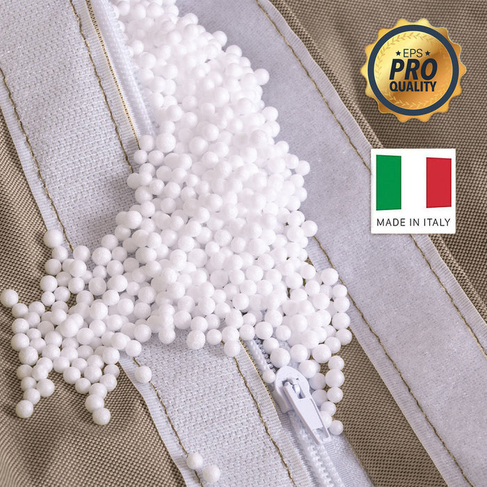 Pouf Poltrona Sacco Grande Sfoderabile con sacca interna BAG L in tessuto Samba per esterno Antistrappo, Impermeabile Ø80 x 125 cm