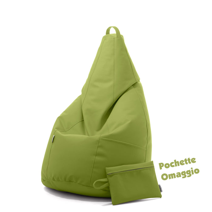 Avalon Pouf Poltrona Sacco Pera in Finta pelle Jazz di Dim. 70x130cm Made in Italy + Pochette Omaggio