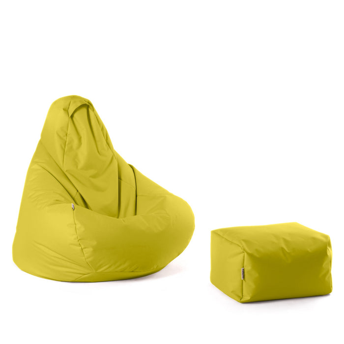 Pouf poltrona sacco Herry con poggiapiedi in omaggio, Avalon in tessuto poliestere Jive per interno. Dim: Ø80 x H90 cm