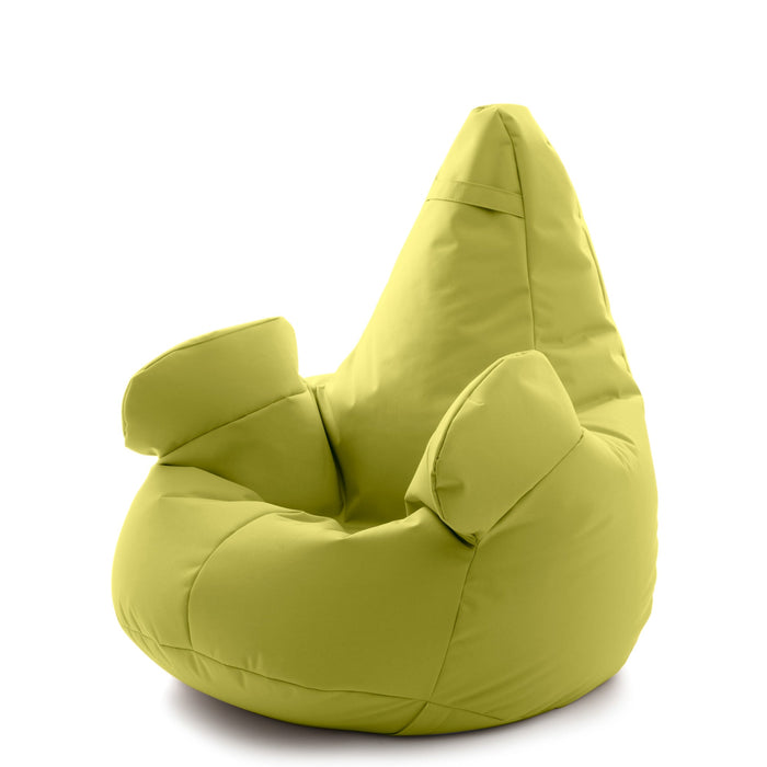 Pouf poltrona sacco Gigante XL con braccioli Ploof, sfoderabile con sacca interna, Avalon in tessuto poliestere Samba per esterno Imbottito, Antistrappo, Impermeabile Dim: Ø95 x H105 cm