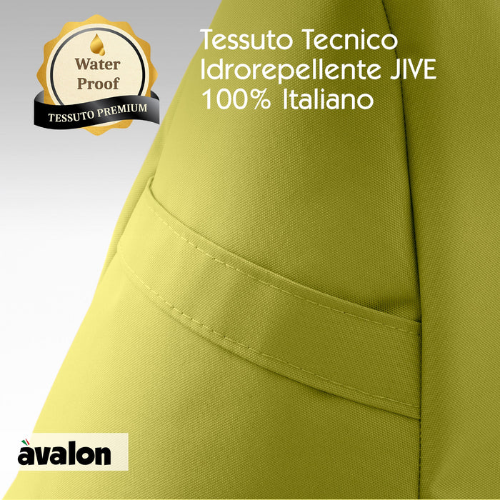 Pouf poltrona sacco Grande con braccioli Ploof, sfoderabile con sacca interna, Avalon in tessuto poliestere Jive per interno Imbottito, Antistrappo, Impermeabile Dim: Ø85 x H90 cm