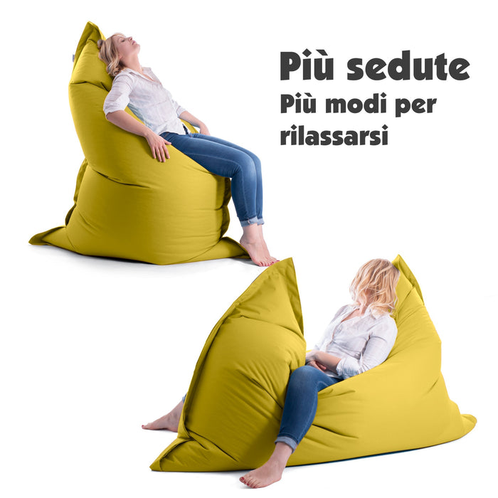 Pouf Cuscino Thin gigante sacca vuota in tessuto antistrappo impermeabile Jive per interno dim.200x140cm