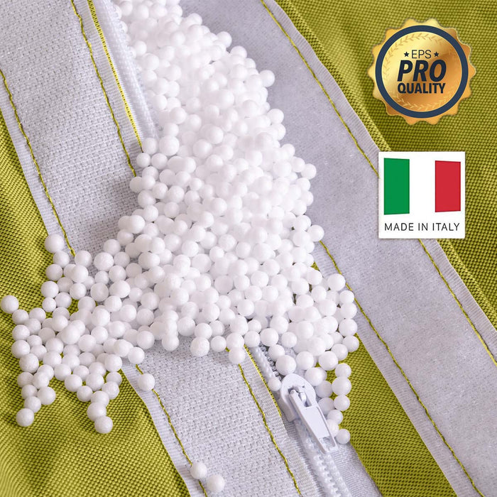 Pouf poltrona sacco Grande con braccioli Ploof, sfoderabile con sacca interna, Avalon in tessuto poliestere Jive per interno Imbottito, Antistrappo, Impermeabile Dim: Ø85 x H90 cm