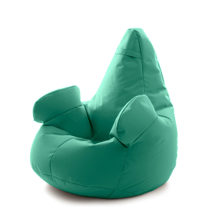 Pouf poltrona sacco Gigante XL con braccioli Ploof, sfoderabile con sacca interna, Avalon in tessuto poliestere Samba per esterno Imbottito, Antistrappo, Impermeabile Dim: Ø95 x H105 cm