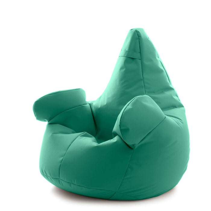 Pouf poltrona sacco Super Gigante XXL con braccioli Ploof, sfoderabile con sacca interna, Avalon in tessuto poliestere Jive per interno Imbottito, Antistrappo, Impermeabile Dim: Ø105 x H115 cm