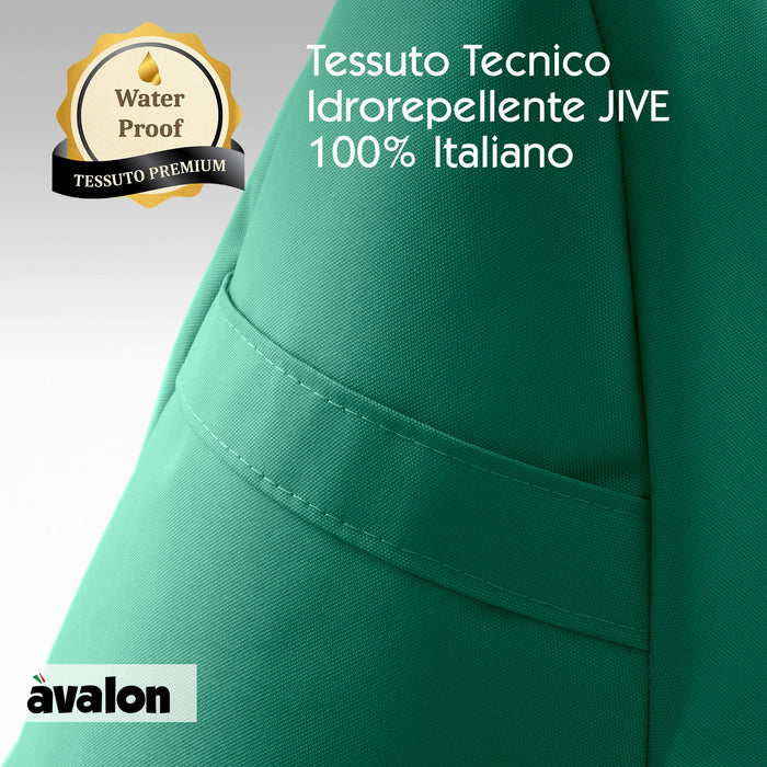 Pouf poltrona sacco Grande con braccioli Ploof, sfoderabile con sacca interna, Avalon in tessuto poliestere Jive per interno Imbottito, Antistrappo, Impermeabile Dim: Ø85 x H90 cm