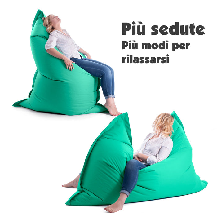 Pouf Cuscino Thin gigante sacca vuota in tessuto antistrappo impermeabile Jive per interno dim.200x140cm