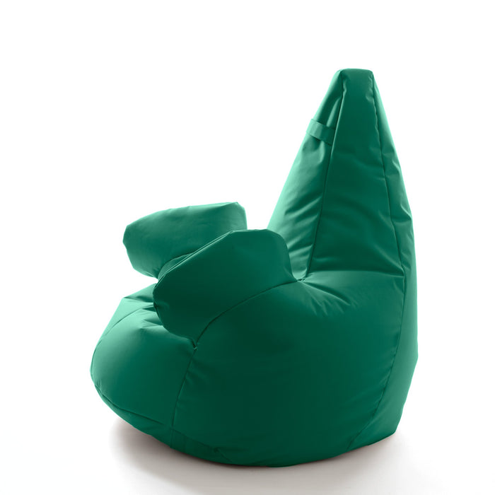 Pouf poltrona sacco Grande con braccioli Ploof, sfoderabile con sacca interna, Avalon in tessuto poliestere Jive per interno Imbottito, Antistrappo, Impermeabile Dim: Ø85 x H90 cm