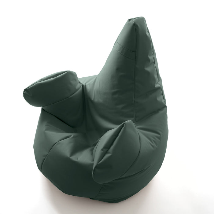 Pouf poltrona sacco Grande con braccioli Ploof, sfoderabile con sacca interna, Avalon in tessuto poliestere Jive per interno Imbottito, Antistrappo, Impermeabile Dim: Ø85 x H90 cm