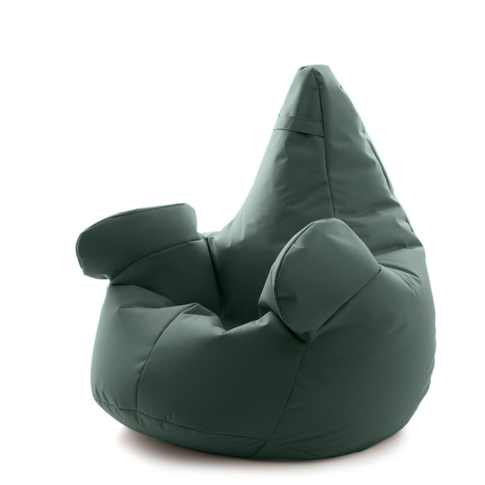 Pouf poltrona sacco Super Gigante XXL con braccioli Ploof, sfoderabile con sacca interna, Avalon in tessuto poliestere Jive per interno Imbottito, Antistrappo, Impermeabile Dim: Ø105 x H115 cm