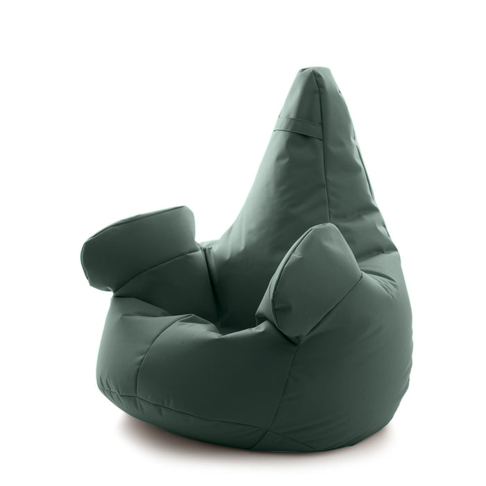 Pouf poltrona sacco Grande con braccioli Ploof, sfoderabile con sacca interna, Avalon in tessuto poliestere Jive per interno Imbottito, Antistrappo, Impermeabile Dim: Ø85 x H90 cm