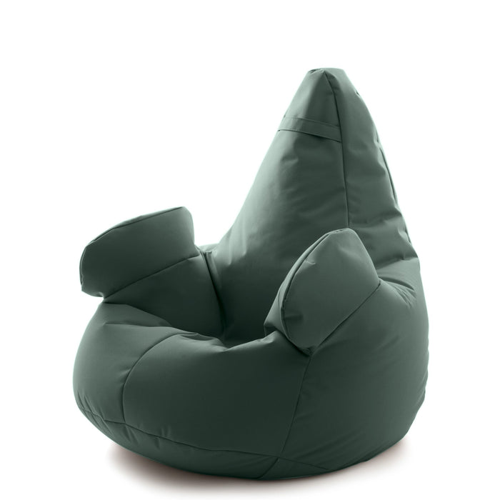 Pouf poltrona sacco Gigante XL con braccioli Ploof, sfoderabile con sacca interna, Avalon in tessuto poliestere Samba per esterno Imbottito, Antistrappo, Impermeabile Dim: Ø95 x H105 cm
