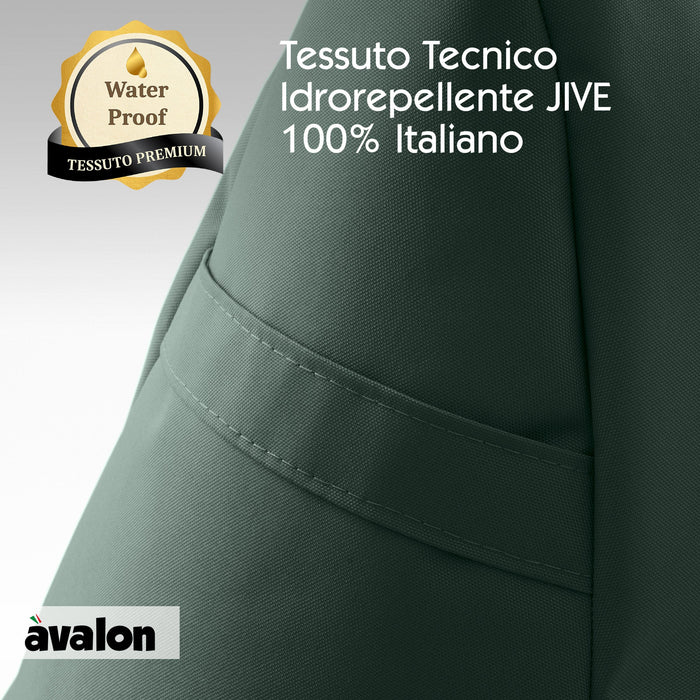 Pouf poltrona sacco Grande con braccioli Ploof, sfoderabile con sacca interna, Avalon in tessuto poliestere Jive per interno Imbottito, Antistrappo, Impermeabile Dim: Ø85 x H90 cm