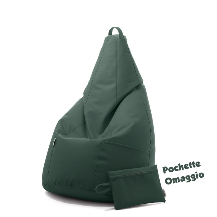 Avalon Pouf Poltrona Sacco Pera in Finta pelle Jazz di Dim. 70x130cm Made in Italy + Pochette Omaggio