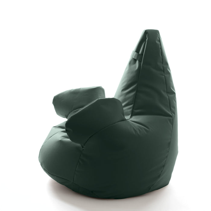 Pouf poltrona sacco Grande con braccioli Ploof, sfoderabile con sacca interna, Avalon in tessuto poliestere Jive per interno Imbottito, Antistrappo, Impermeabile Dim: Ø85 x H90 cm