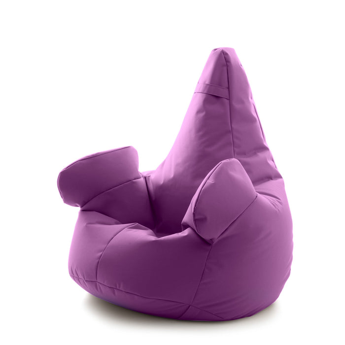 Pouf poltrona sacco Grande con braccioli Ploof, sfoderabile con sacca interna, Avalon in tessuto poliestere Jive per interno Imbottito, Antistrappo, Impermeabile Dim: Ø85 x H90 cm