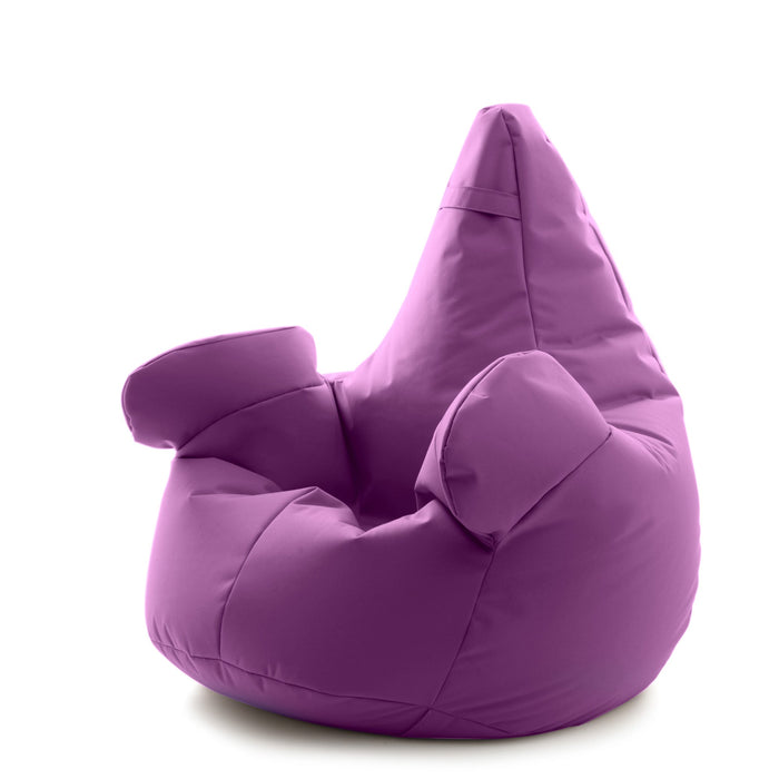 Pouf poltrona sacco Super Gigante XXL con braccioli Ploof, sfoderabile con sacca interna, Avalon in tessuto poliestere Jive per interno Imbottito, Antistrappo, Impermeabile Dim: Ø105 x H115 cm