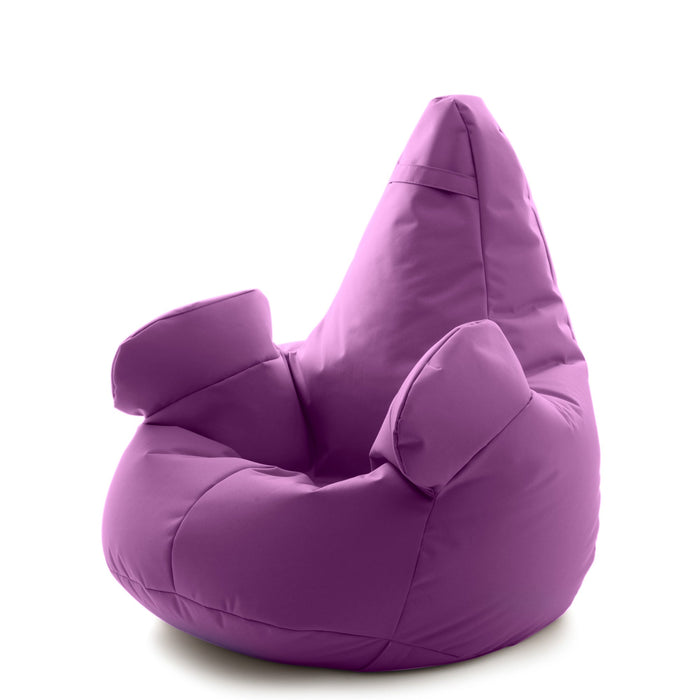Pouf poltrona sacco Gigante XL con braccioli Ploof, sfoderabile con sacca interna, Avalon in tessuto poliestere Samba per esterno Imbottito, Antistrappo, Impermeabile Dim: Ø95 x H105 cm