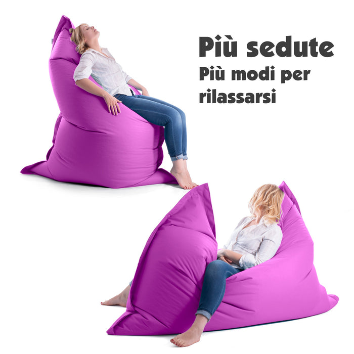 Pouf Cuscino Thin gigante sacca vuota in tessuto antistrappo impermeabile Jive per interno dim.200x140cm