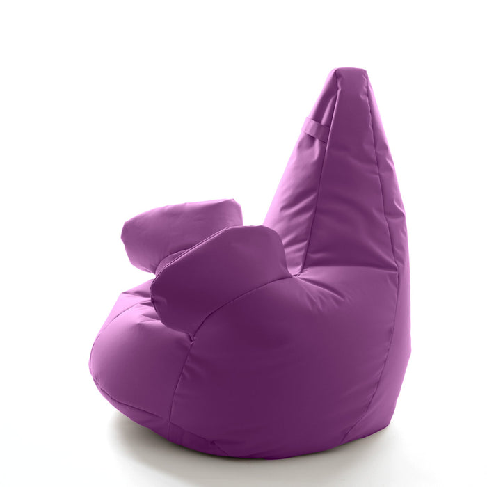 Pouf poltrona sacco Grande con braccioli Ploof, sfoderabile con sacca interna, Avalon in tessuto poliestere Jive per interno Imbottito, Antistrappo, Impermeabile Dim: Ø85 x H90 cm