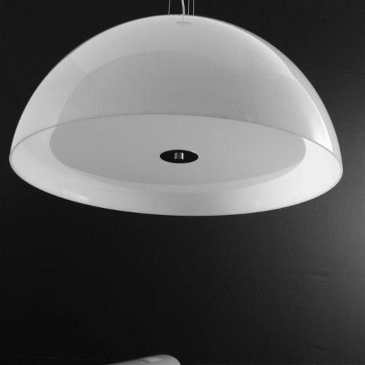 Yurta bianco diam. 60 - 2 luci - Lampadario moderno