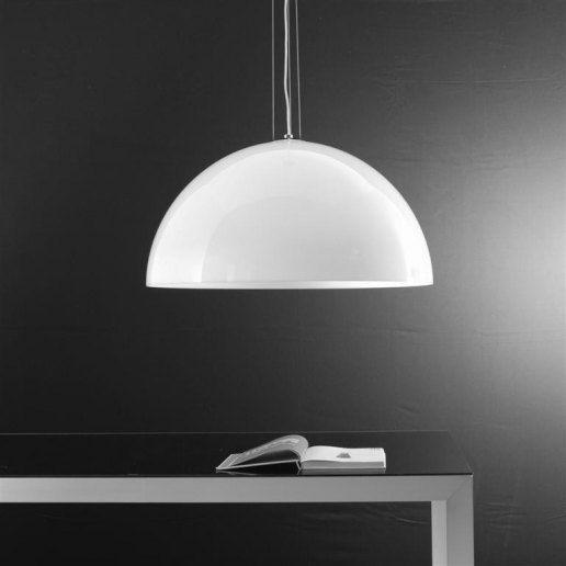 Yurta bianco diam. 60 - 2 luci - Lampadario moderno