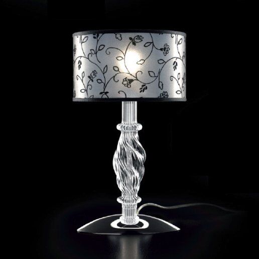 Intrecci 1180/lg murano trasparente (argento satinato) - Lampada da tavolo - PATRIZIA VOLPATO