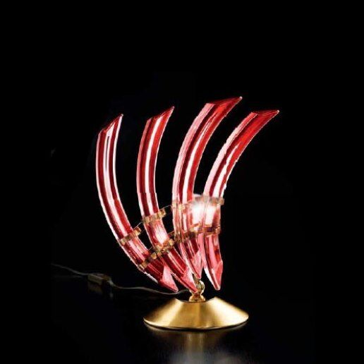Rondo 0522/lp nero (oro lucido 24 carati) - Lampada da tavolo - PATRIZIA VOLPATO