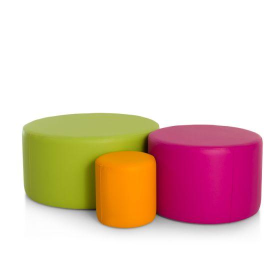 Avalon Pouf Rigido Cilindro Similpelle Mamba Trendy Diam. 90 cm, Alt. 43 cm