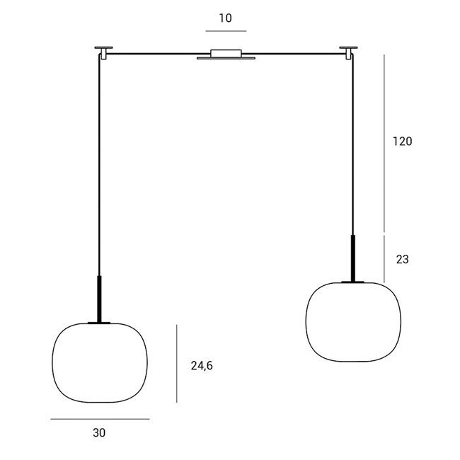 Bombo - Lampadario a sospensioni 2 luci - SFORZIN