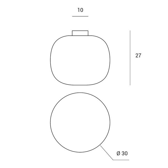 Bombo 30 - Lampada a soffitto - MILOOX