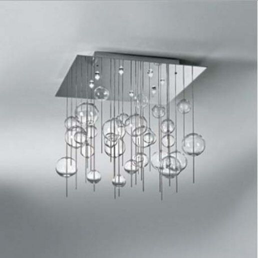 NIAGARA h 80cm 95 sfere cristallo satinato - Lampadario moderno - SILLUX