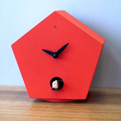 Tree rosso - Orologio da parete con pendolo e cucù - PIRONDINI