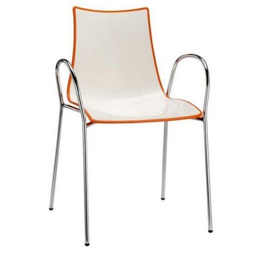 Zebra Bicolore (con braccioli) Sedia Design Scab Design -  Bianco + Arancio