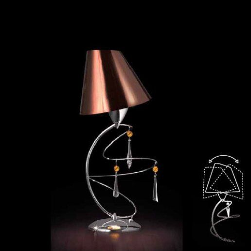 Vertigo 0462/lp cromo int (oro 24 carati) - Lampada da tavolo - PATRIZIA VOLPATO