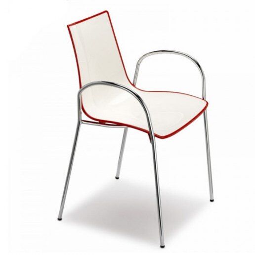 Zebra Bicolore (con braccioli) Sedia Design Scab Design -  Bianco + Rosso