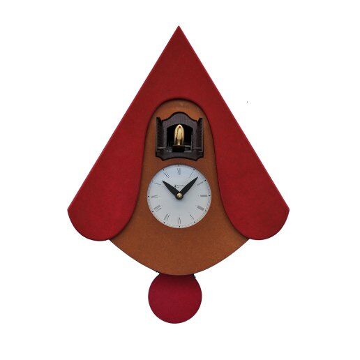 New W rosso - Orologio da parete con pendolo e cucù - PIRONDINI