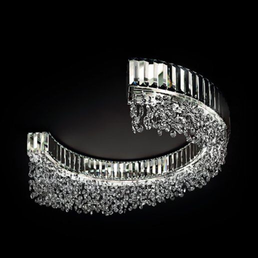 Diadema diam.55cm trasparente swarovski cromo - Plafoniera da soffitto - PATRIZIA VOLPATO