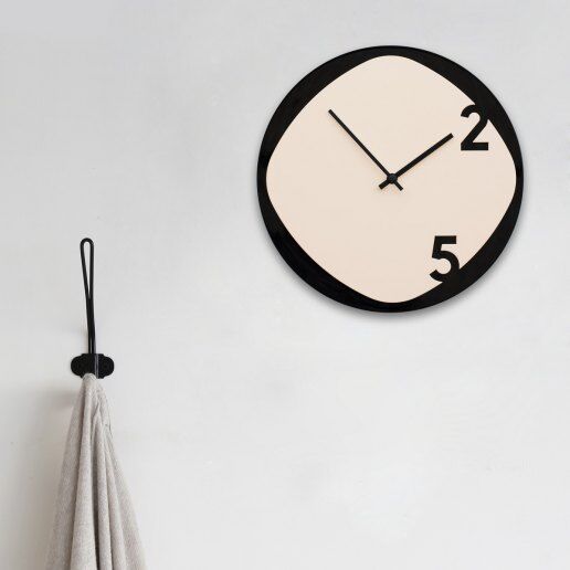 Clock25 - Beige&Black - Orologi da parete - Sabrina Fossi Design