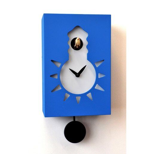 Night & Day azzurro - Orologio da parete con pendolo e cucù - PIRONDINI